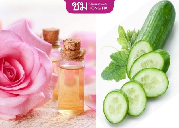 Mặt nạ dưa leo và nước hoa hồng giúp cấp nước cho da