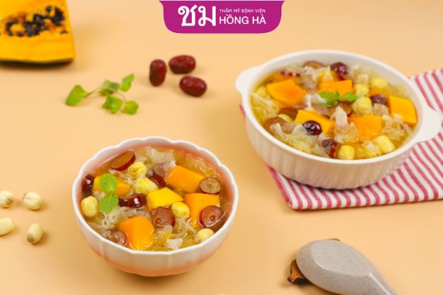 Đu đủ hầm táo tàu, hạt sen nhẹ nhàng, dễ ăn
