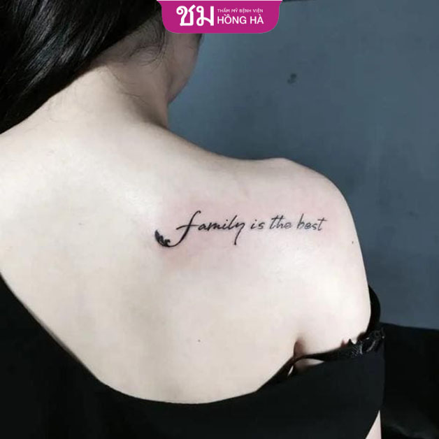 Xăm chữ trên lưng như lời khẳng định về tình cảm gia đình