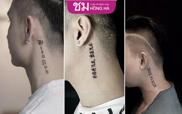 Hình xăm chữ trên cổ vô cùng đặc biệt được nhiều người lựa chọn