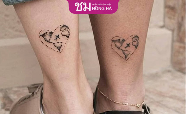 Xăm hình ở cổ chân cũng là một lựa chọn dành cho các cặp đôi