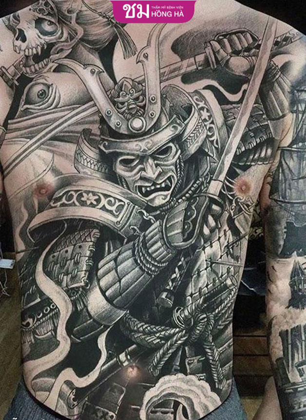 Tattoo Samurai trên lưng là đại diện cho sức mạnh tối cao