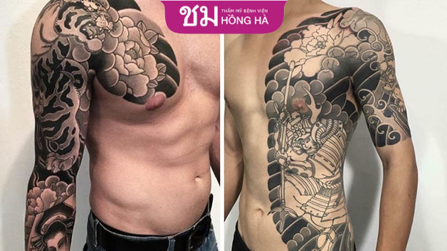Phong cách Nhật cổ kết hợp với hình ảnh hoa và Samurai